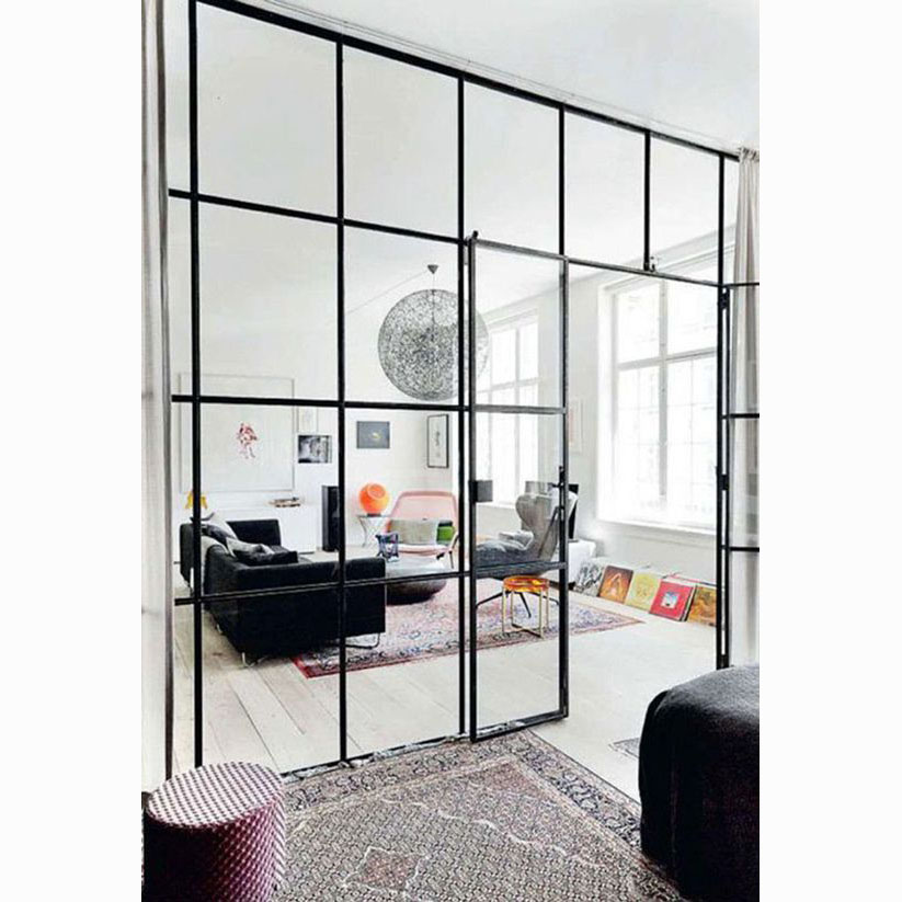 Puerta Abatible de Aluminio con Cristales y Marcos Finos