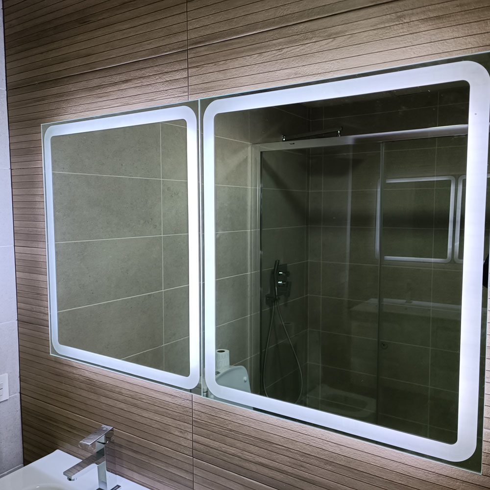 Espejo Doble de Baño con Iluminación LED Integrada