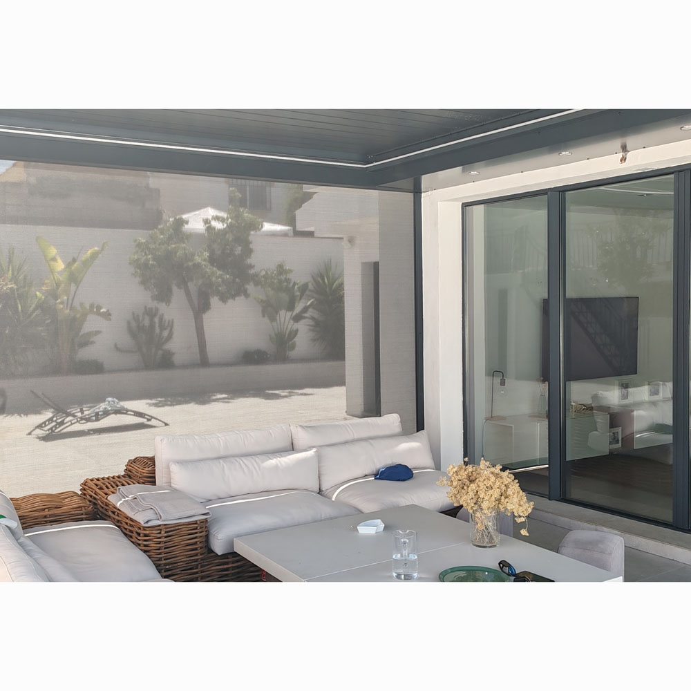 Cortinas de Cristal con Persiana Screen para Terrazas Modernas